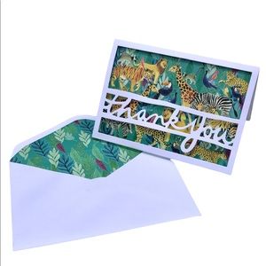 Molly & Rex Laser Cut Lined Blank Thank You Note Cards Jungle 10 (16720)